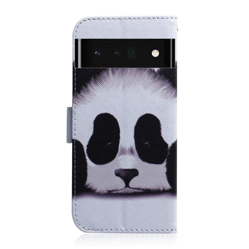 Folio-fodral För Google Pixel 6 Pro Panda Face