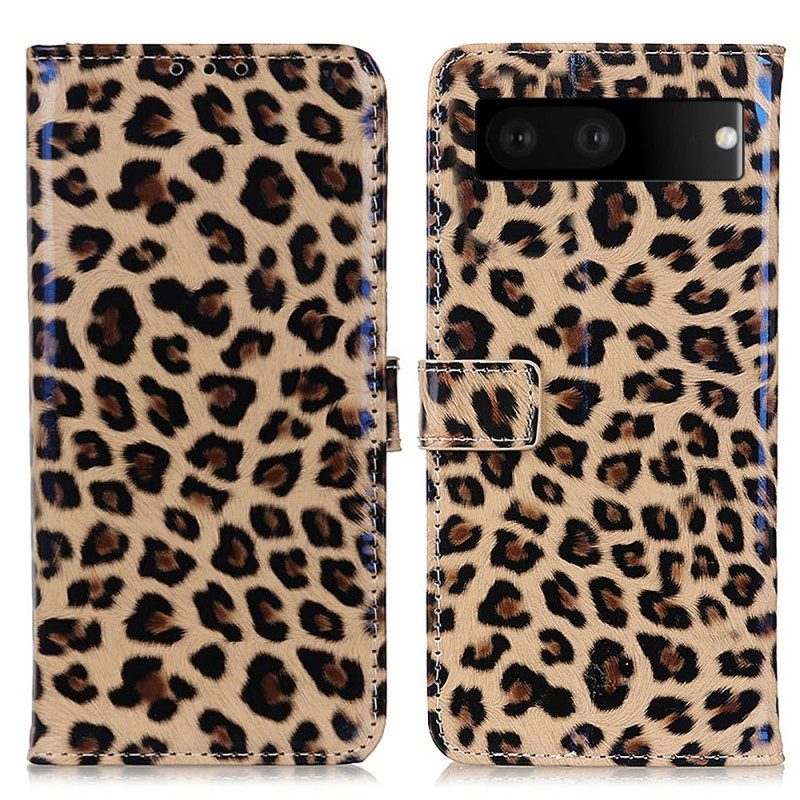 Folio-fodral För Google Pixel 7 Leopardhudeffekt