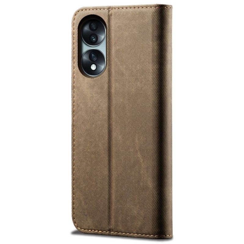 Folio-fodral För Honor 70 Läderfodral Jeanstyg Med Stygnmönster