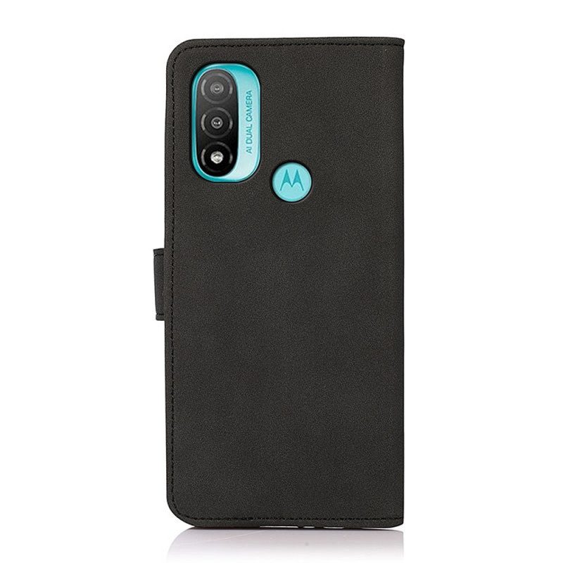 Folio-fodral För Moto E40 / E30 / E20 Khazneh Modelädereffekt