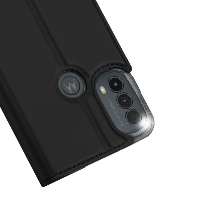 Folio-fodral För Moto E40 / E30 / E20 Läderfodral Dux Ducis Pro Skin