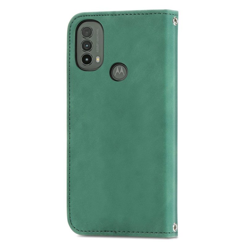 Folio-fodral För Moto E40 / E30 / E20 Läderfodral Skin-touch Design