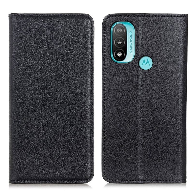 Folio-fodral För Moto E40 / E30 / E20 Läderfodral Texturerat Delat Läder