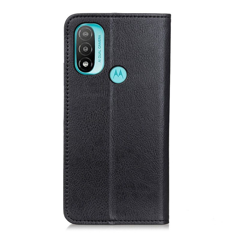 Folio-fodral För Moto E40 / E30 / E20 Läderfodral Texturerat Delat Läder