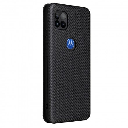 Folio-fodral För Moto G 5G Läderfodral Silicon Carbon