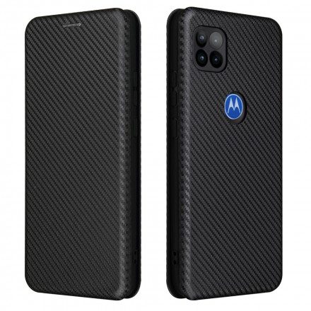 Folio-fodral För Moto G 5G Läderfodral Silicon Carbon