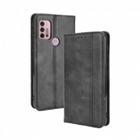 Folio-fodral För Moto G10 / G30 Läderfodral Utformad Vintage Lädereffekt