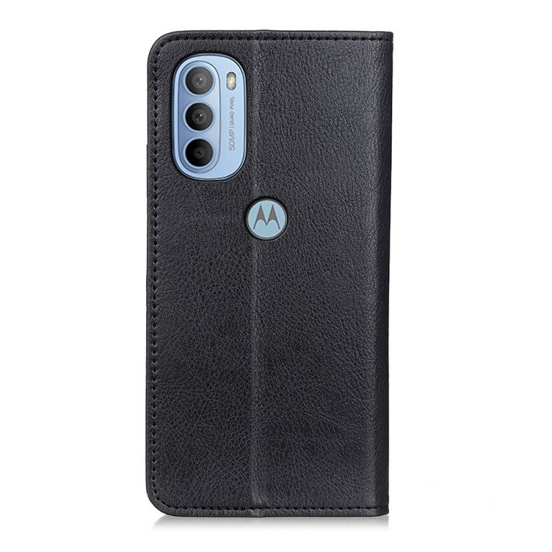 Folio-fodral För Moto G31 / Moto G41 Läderfodral Matt Split Läder