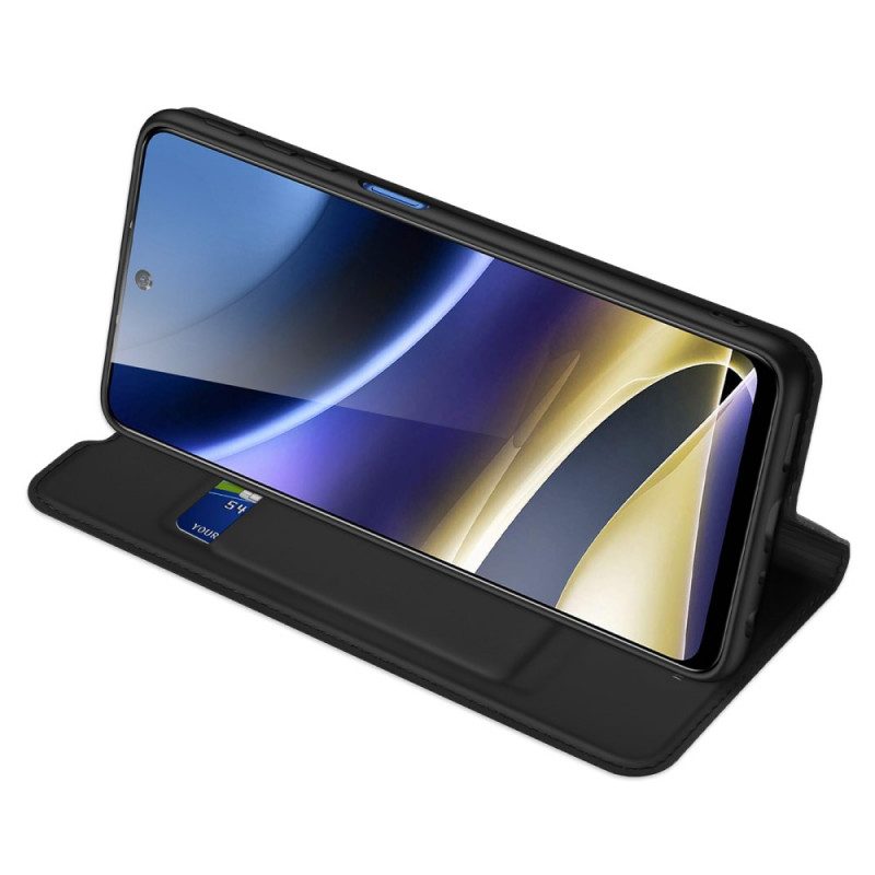 Folio-fodral För Moto G51 5G Läderfodral Dux Ducis Pro Skin