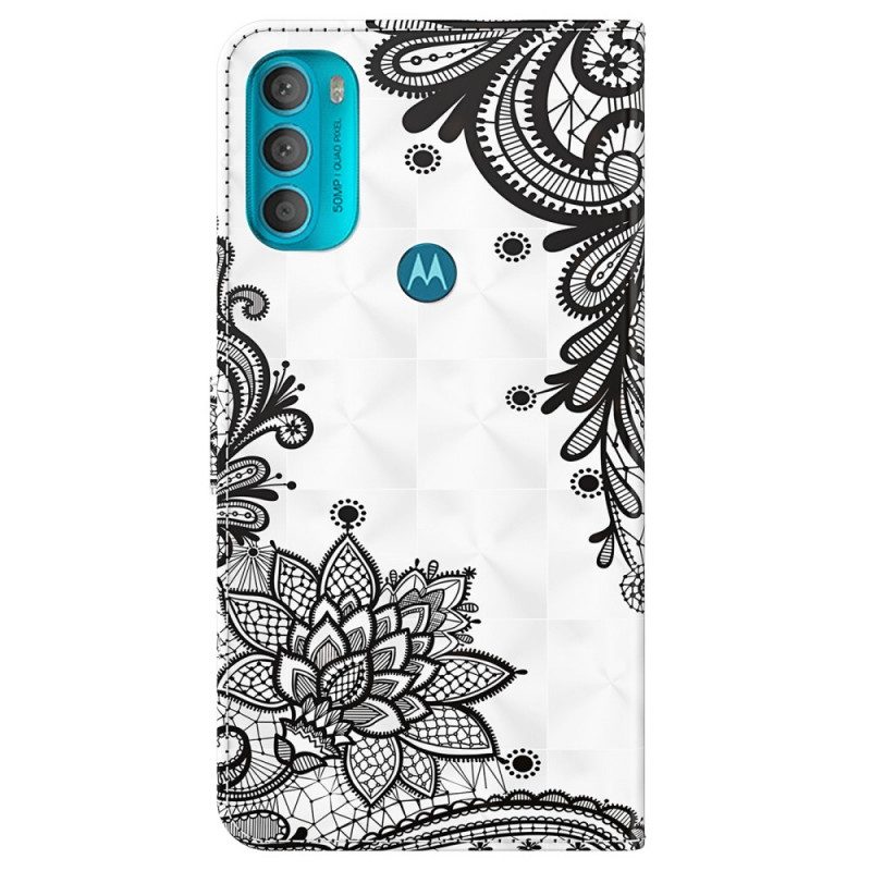 Folio-fodral För Moto G71 5G Chic Spets