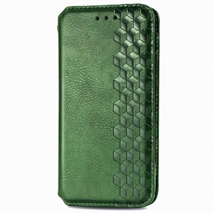 Folio-fodral För Moto G9 Plus Läderfodral Diamond Texture Lädereffekt