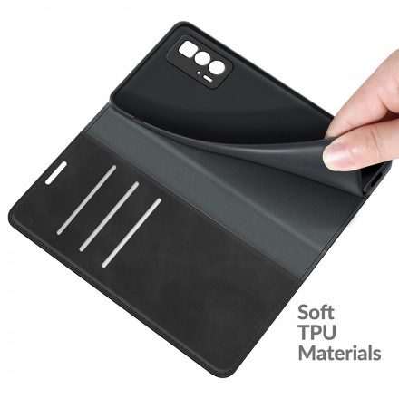 Folio-fodral För Motorola Edge 20 Pro Läderfodral Skin-touch