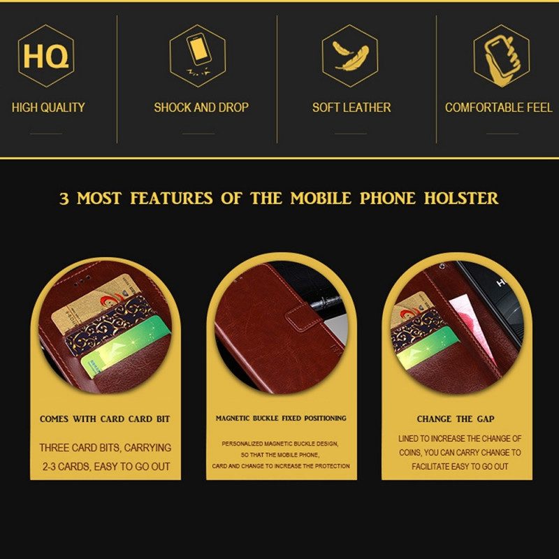 Folio-fodral För OnePlus 10 Pro 5G Idewei Läderstil