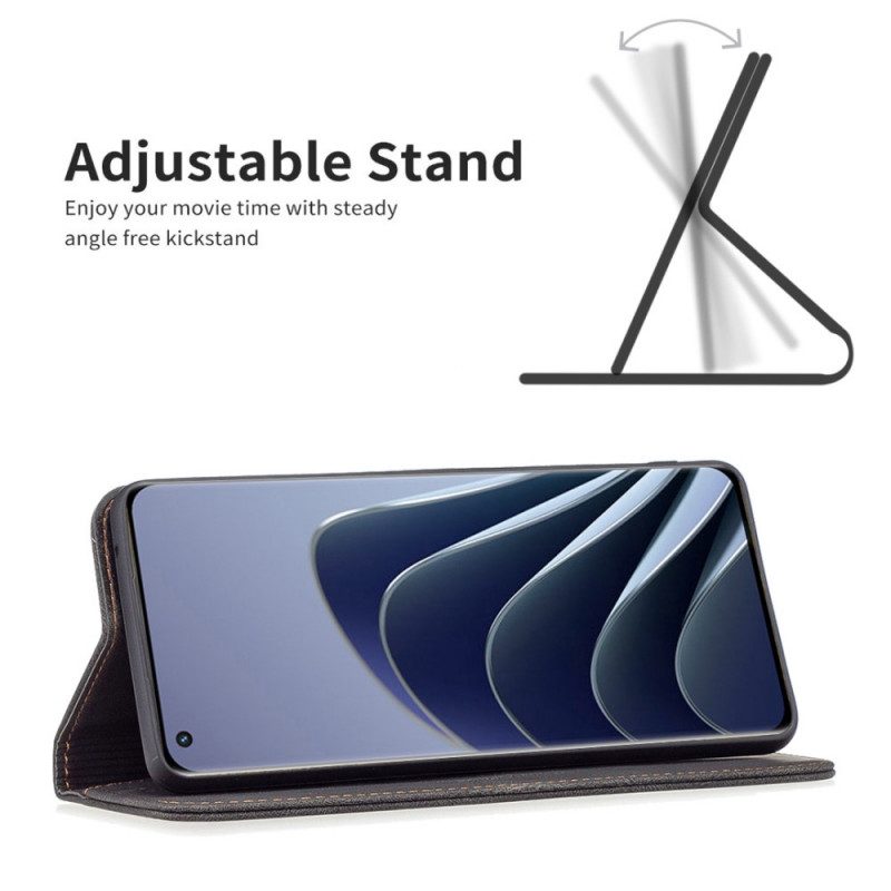 Folio-fodral För OnePlus 10 Pro 5G Läderfodral Binfen Color Rfid-sömnad
