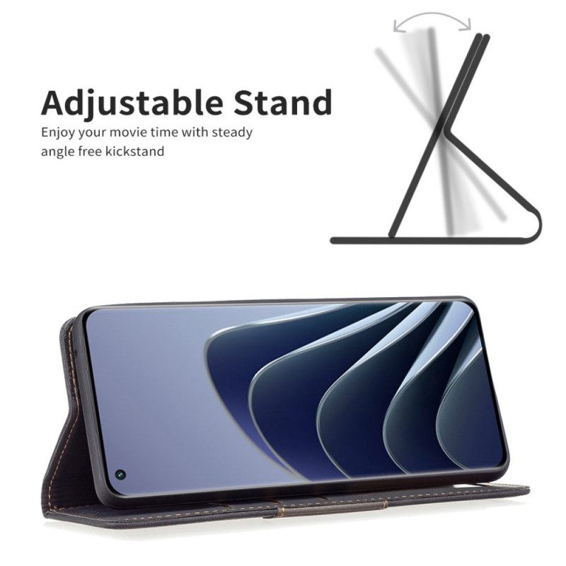 Folio-fodral För OnePlus 10 Pro 5G Läderfodral Läderstil Binfen-färg