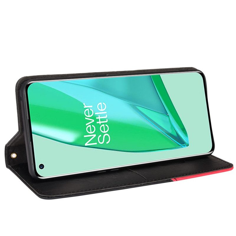 Folio-fodral För OnePlus 10 Pro 5G Läderfodral Slutat Tvåfärgat Konstläder