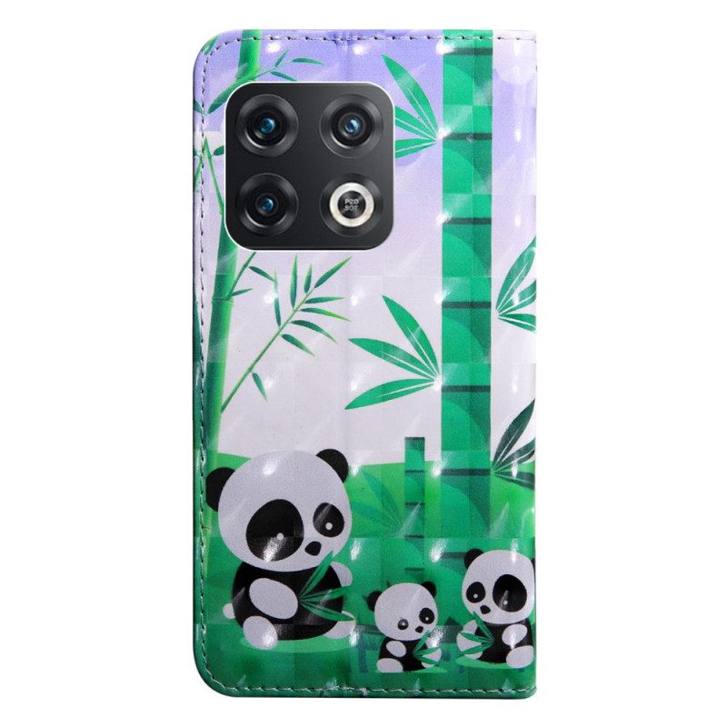 Folio-fodral För OnePlus 10 Pro 5G Med Kedjar Thong Pandas