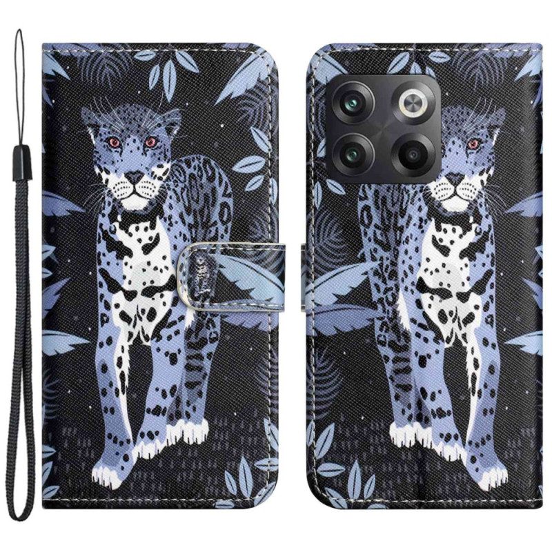 Folio-fodral För OnePlus 10T 5G Med Kedjar Thong Leopard