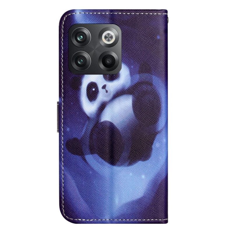 Folio-fodral För OnePlus 10T 5G Med Kedjar Thong Space Panda