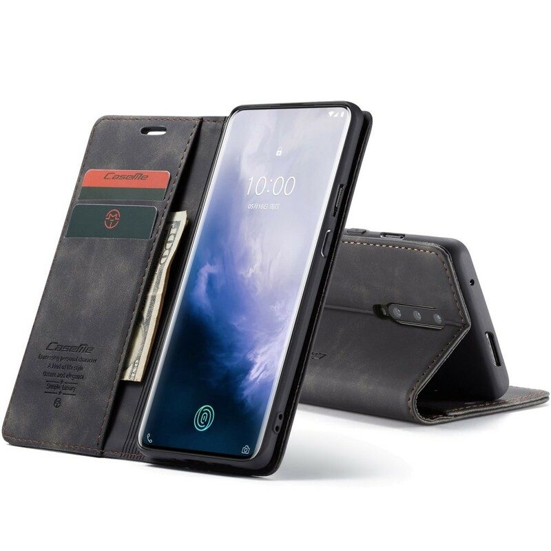 Folio-fodral För OnePlus 7 Pro Läderfodral Caseme Konstläder