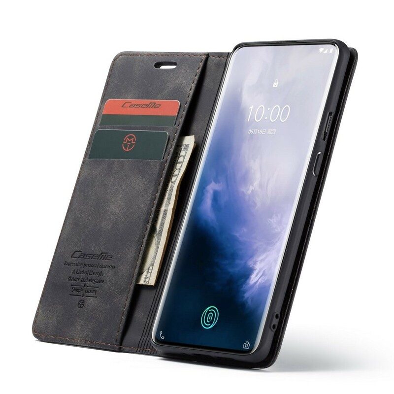 Folio-fodral För OnePlus 7 Pro Läderfodral Caseme Konstläder