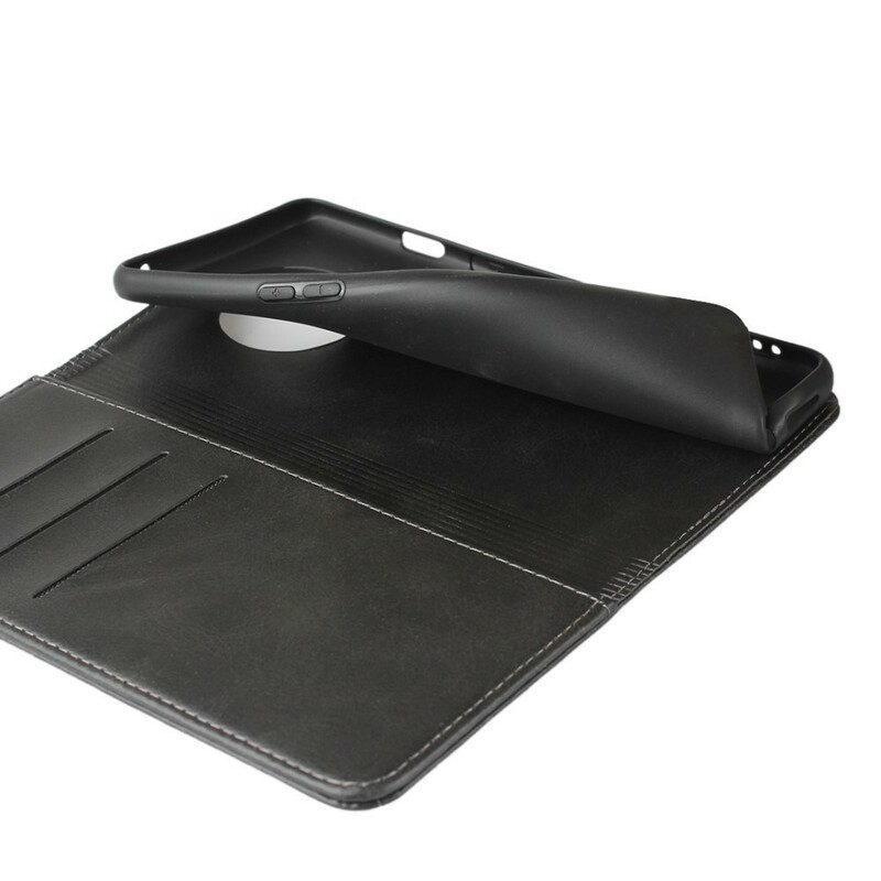 Folio-fodral För OnePlus 7T Läderfodral Premium Konstlädersömmar