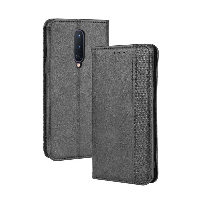 Folio-fodral För OnePlus 8 Läderfodral Vintage Stiliserad Lädereffekt