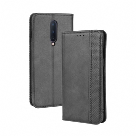 Folio-fodral För OnePlus 8 Läderfodral Vintage Stiliserad Lädereffekt