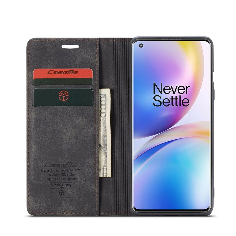 Folio-fodral För OnePlus 8 Pro Läderfodral Caseme Konstläder