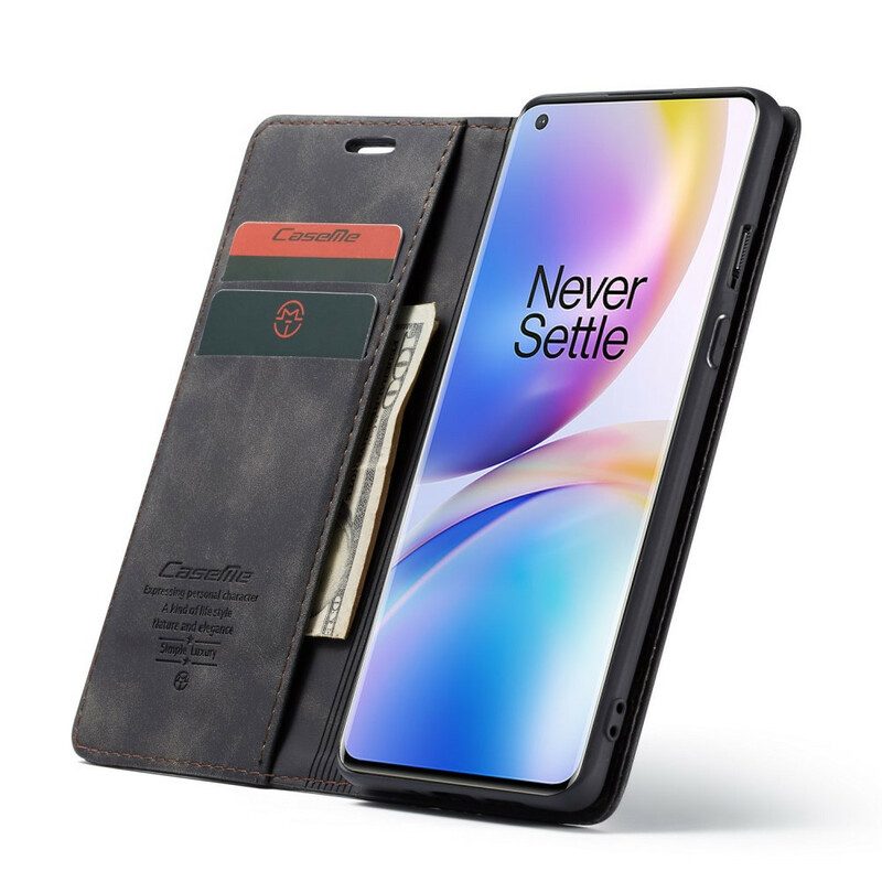 Folio-fodral För OnePlus 8 Pro Läderfodral Caseme Konstläder