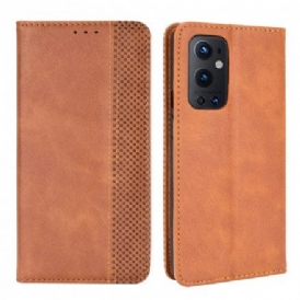 Folio-fodral För OnePlus 9 Pro Läderfodral Vintage Stiliserad Lädereffekt