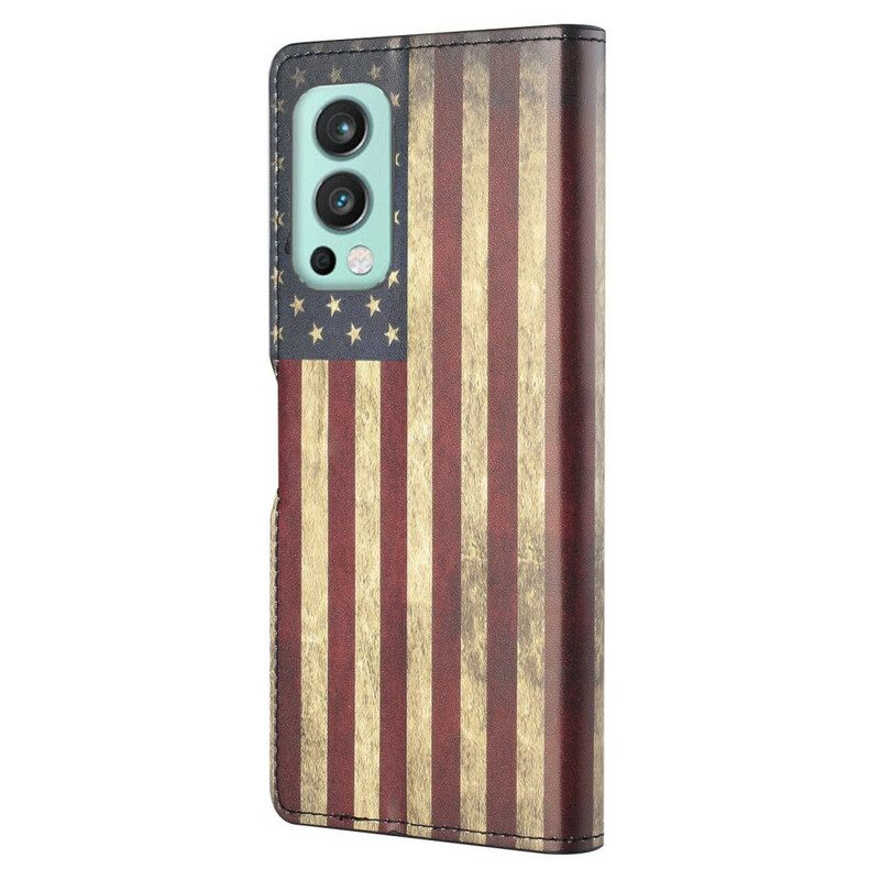 Folio-fodral För OnePlus Nord 2 5G Amerikanska Flaggan