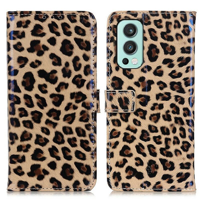 Folio-fodral För OnePlus Nord 2 5G Enkel Leopard