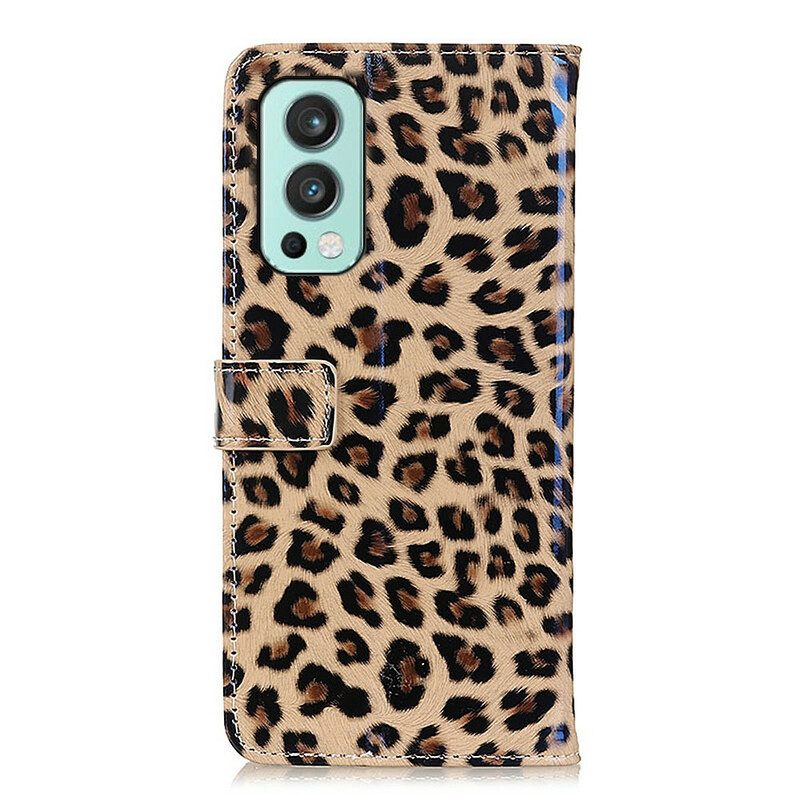 Folio-fodral För OnePlus Nord 2 5G Enkel Leopard