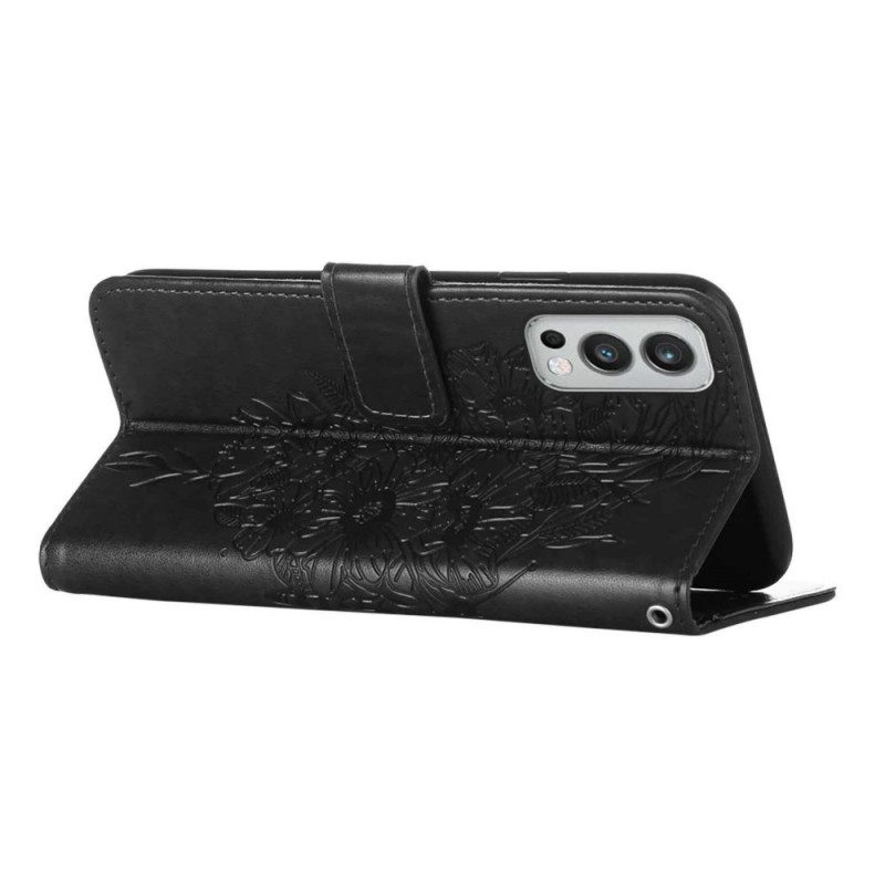 Folio-fodral För OnePlus Nord 2 5G Fjärilsdesign