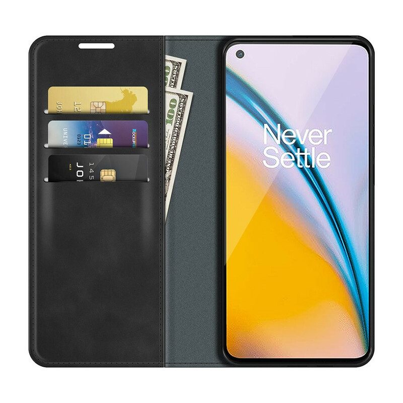 Folio-fodral För OnePlus Nord 2 5G Läderfodral Skin-touch