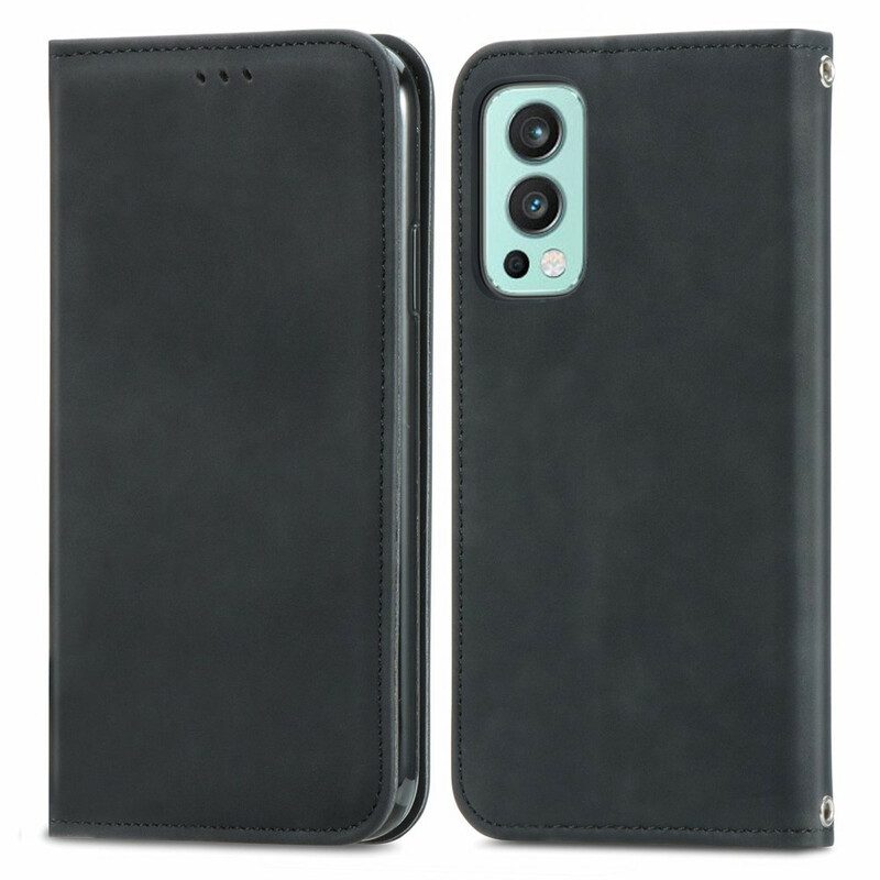 Folio-fodral För OnePlus Nord 2 5G Läderfodral Skin-touch Design