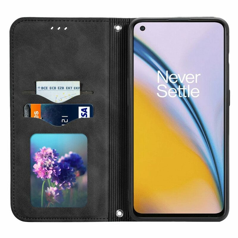 Folio-fodral För OnePlus Nord 2 5G Läderfodral Skin-touch Design