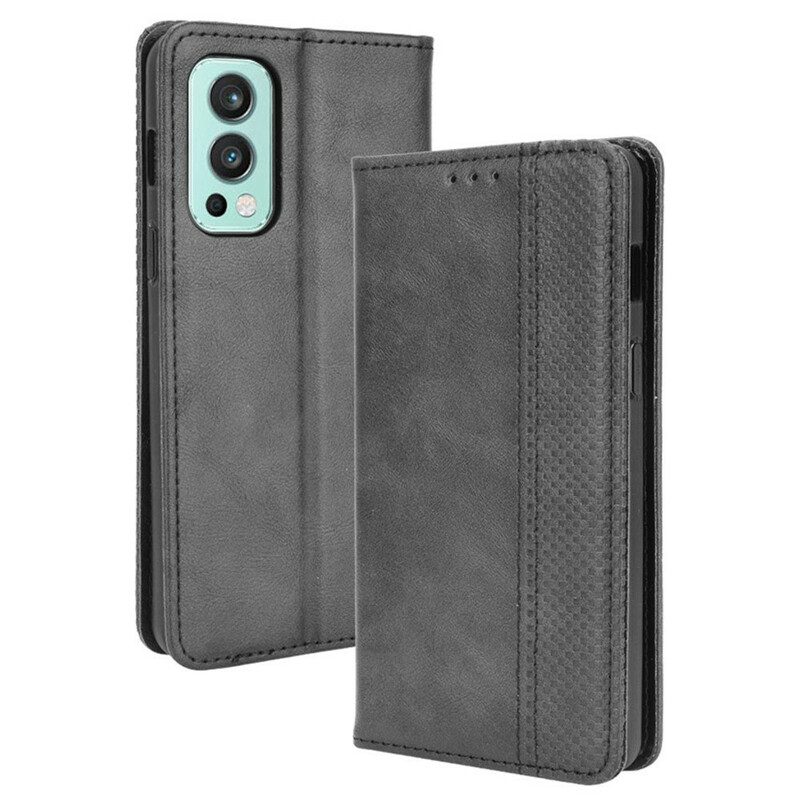 Folio-fodral För OnePlus Nord 2 5G Läderfodral Utformad Vintage Lädereffekt