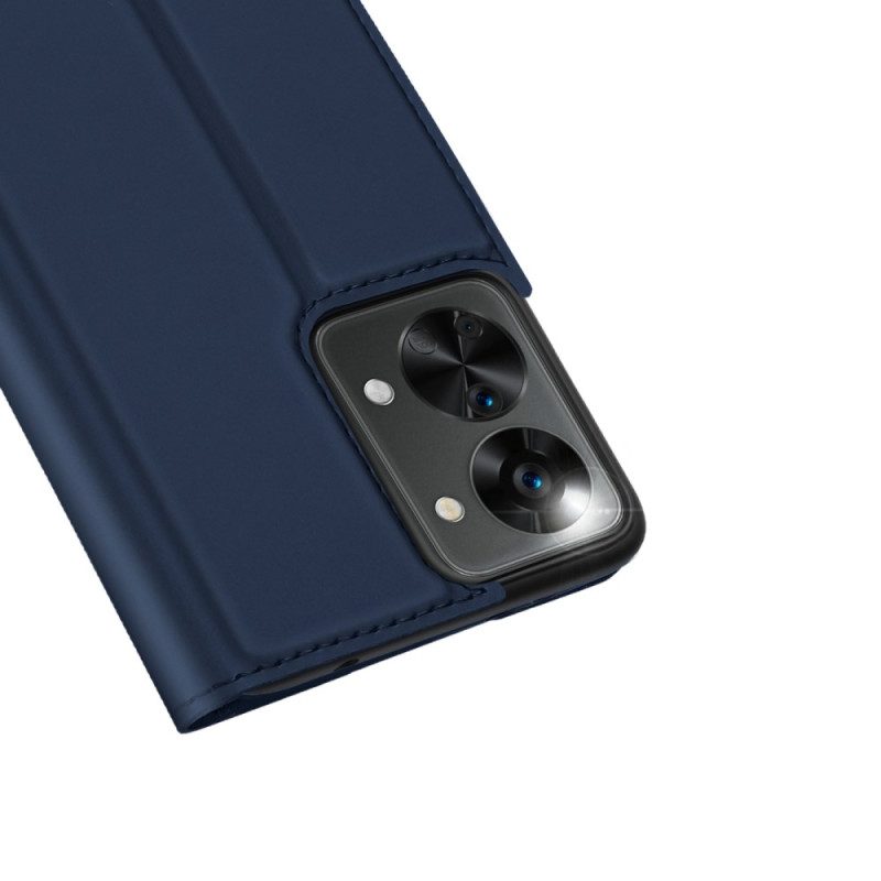 Folio-fodral För OnePlus Nord 2T 5G Läderfodral Dux Ducis Pro Skin