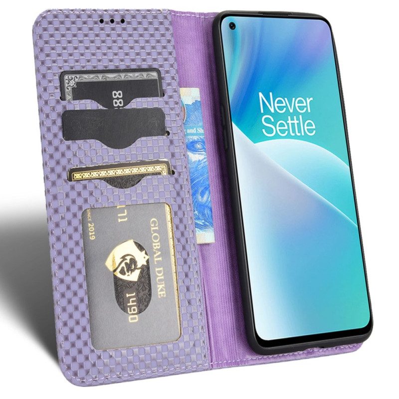 Folio-fodral För OnePlus Nord 2T 5G Läderfodral Gridstruktur