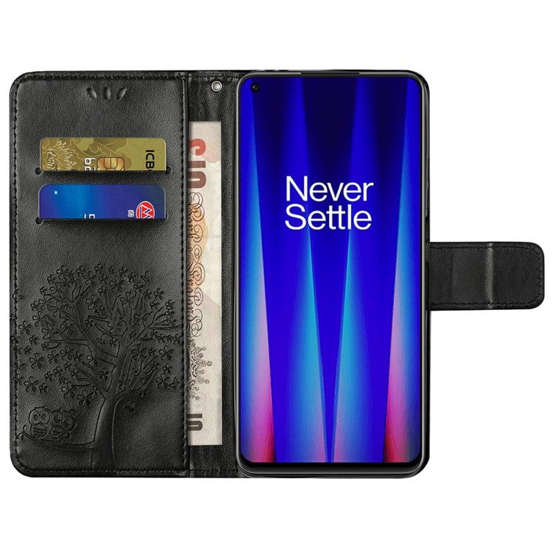 Folio-fodral För OnePlus Nord CE 2 5G Graverat Träd