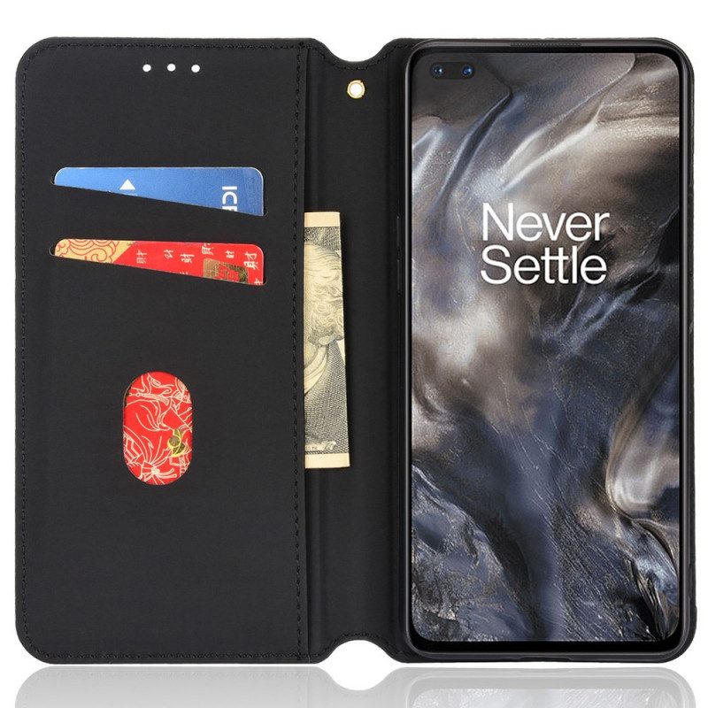 Folio-fodral För OnePlus Nord Läderfodral Diamantlädereffekt