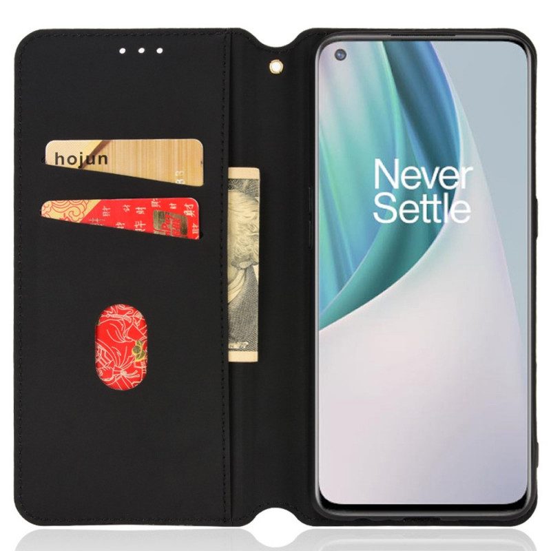 Folio-fodral För OnePlus Nord N10 Läderfodral Diamantlädereffekt