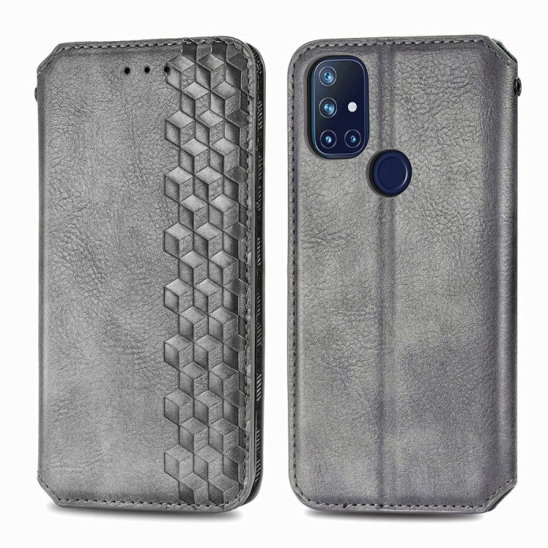 Folio-fodral För OnePlus Nord N10 Läderfodral Diamond Texture Lädereffekt