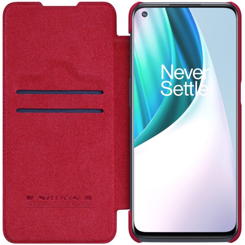 Folio-fodral För OnePlus Nord N10 Läderfodral Nillkin Qin-serien