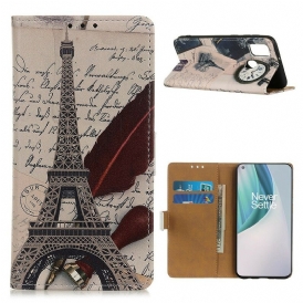 Folio-fodral För OnePlus Nord N10 Poetens Eiffeltorn