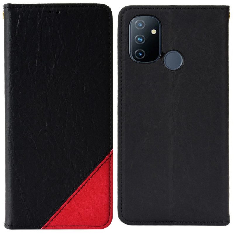 Folio-fodral För OnePlus Nord N100 Läderfodral Färgad Triangel