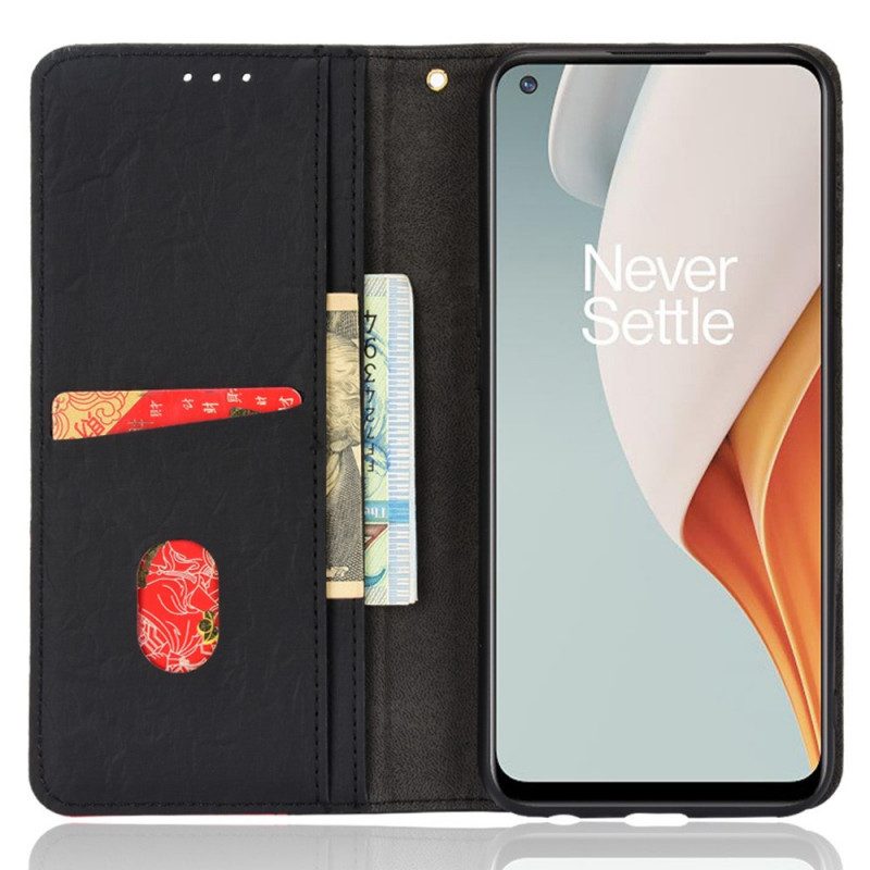 Folio-fodral För OnePlus Nord N100 Läderfodral Färgad Triangel