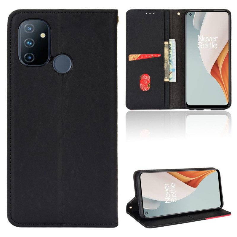 Folio-fodral För OnePlus Nord N100 Läderfodral Färgad Triangel